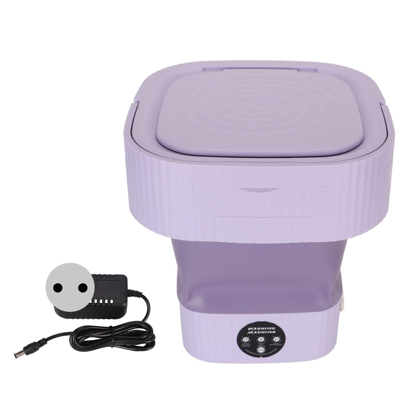 

Складная стиральная машина 10л, портативная, с дренажным отверстием для удаления сильных пятен, три режима синхронизации Purple EU Plug 100‑240V