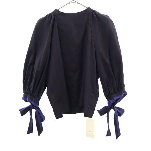 FRAY I.D Made in Japan FWFB174022 Long sleeve Ribbon Puff blouse 1 Navy Women Used