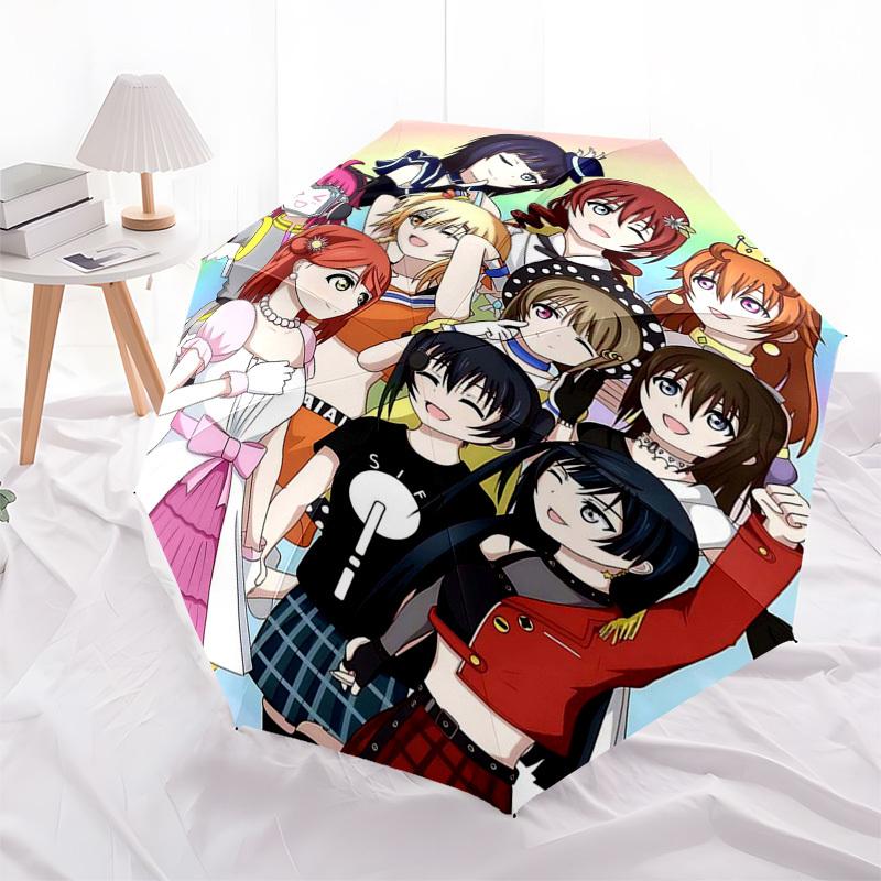 1 pièce Parapluie d'extérieur avec personnages d'Anime | Ouverture et Fermeture Automatiques | Conception Pliable en 3 parties Portable | Armature en Fer à 8 Baleines | Cadeau Parfait pour les Fans, Tra