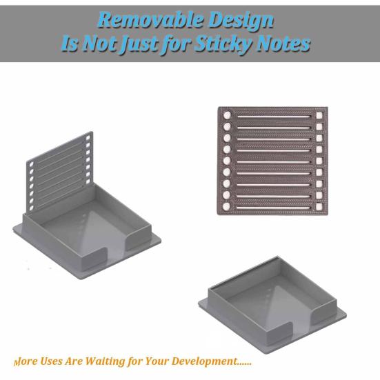 Sticky Note Holder with Stencil Plastic Post Note Dispenser Self-Sticky Note Pads Organizer with Line Drawing Template for Office Home