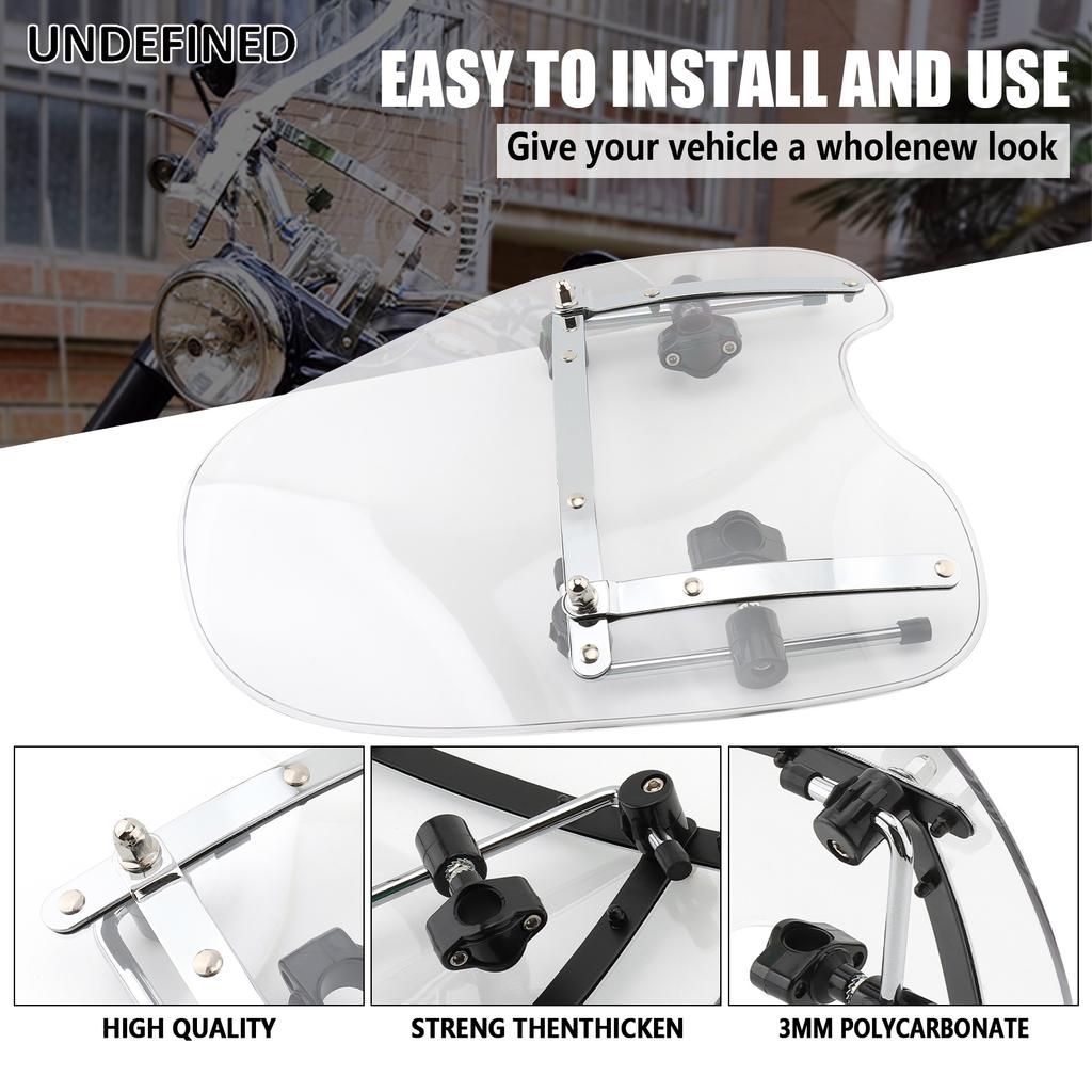 Motorcycle Universal Windshield Large Windscreen Fit For Harley Honda Yamaha Suzuki Cruiser Motorcycle Accessories Clear/Smoke