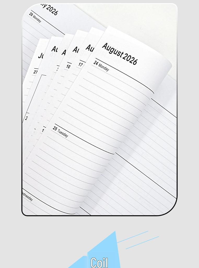 A4 Weekly Planner - English Schedule Book, Simple PP Coil Notebook, Customizable