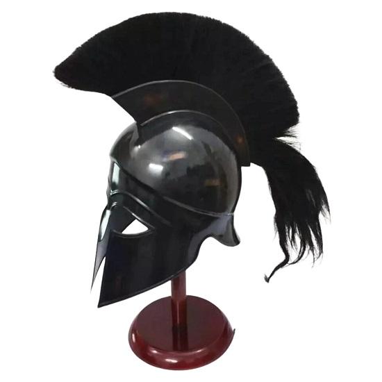 Medieval Greek Corinthian Armor Helmet With Plume Spartan Gladiator