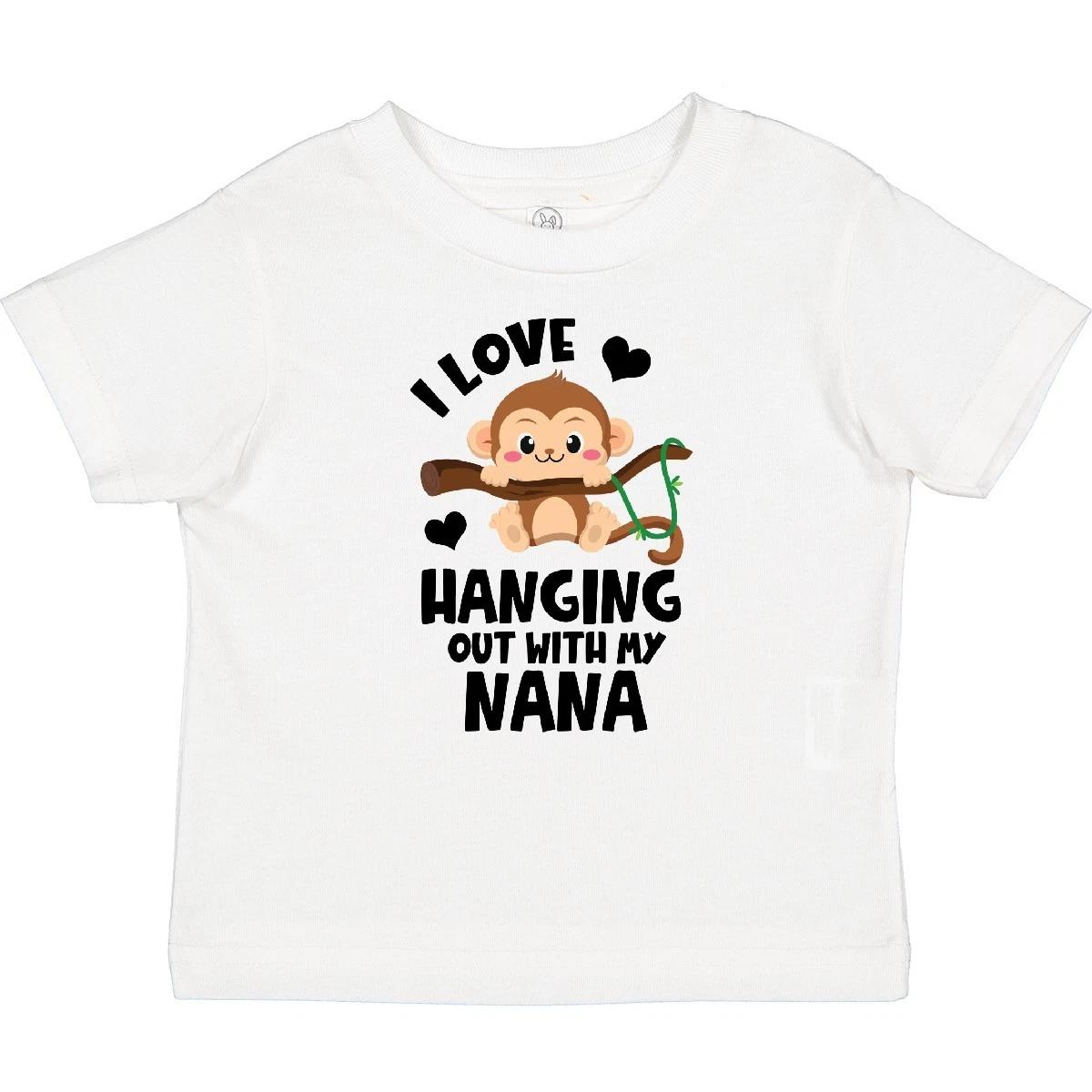 Inktastic Monkey I Love Hanging Out With My Nana Baby T-Shirt Grandma Sibling 110