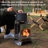 Wood Burning Folding Camp Stove Stainless Steel Grid Multiple Fuels Backpacking Stove Lightweight Collapsible Cooking Stove for Hiking Camping BBQ