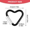 Carabiner Hook Clip 10Pcs Heart-shaped  Carabiner Key Chain Clip Outdoor Keyring Hook Water Bottle Hanging for Travel  Hiking