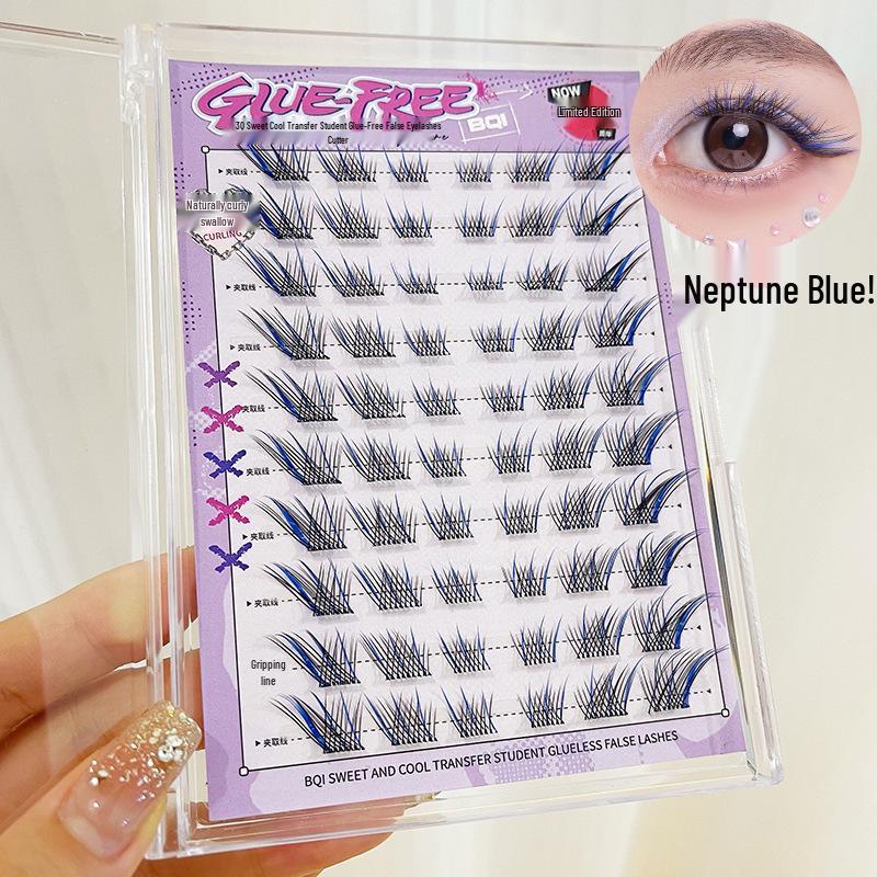 BQI Стильные цветные накладные ресницы - Без клея, Большой объем для музыкальных фестивалей