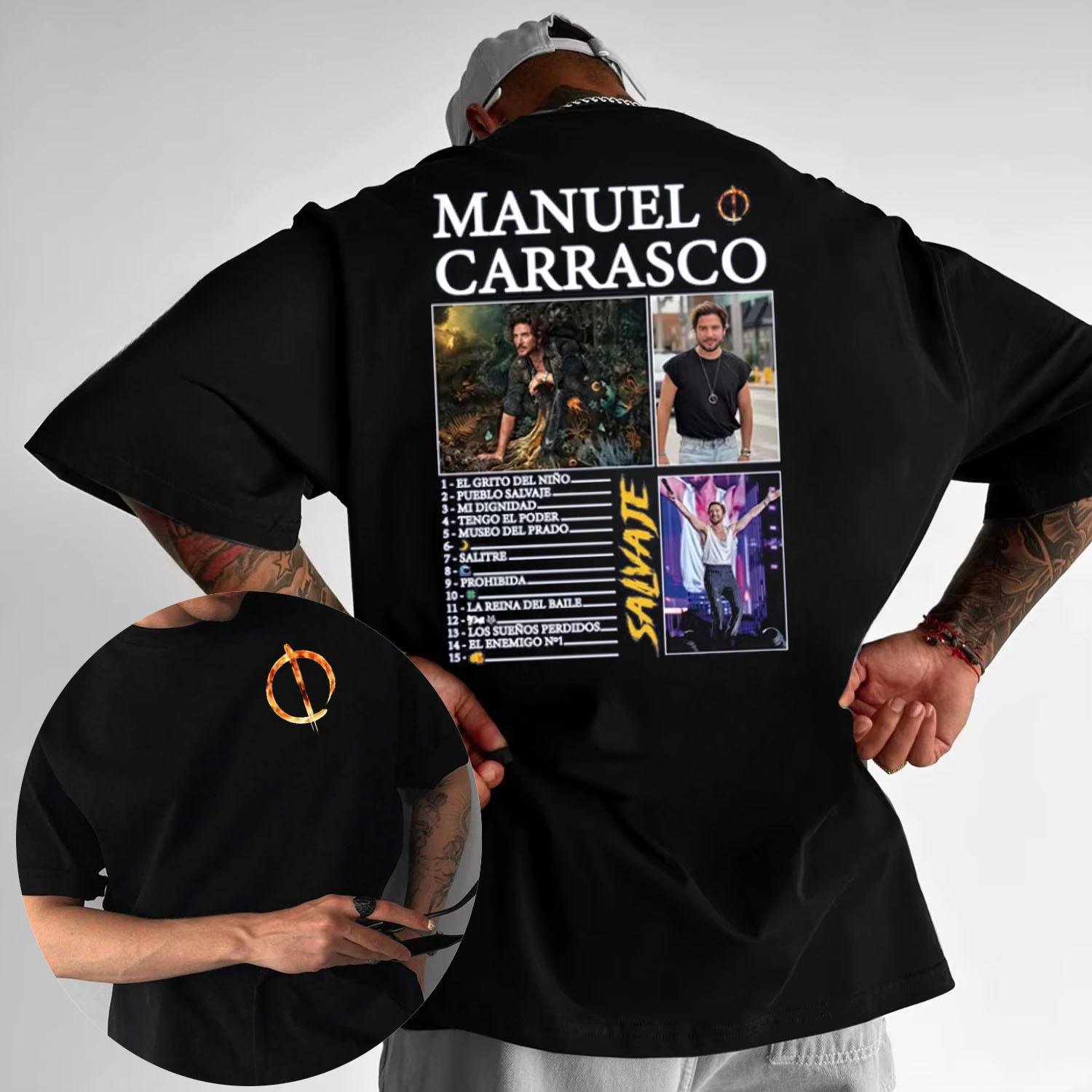2025 Summer Rapper Manuel Carrasco Album Tour Merch Tshirt Male Harajuku Hiphop Pop Tshirt Cotton Casual Highquality Top M