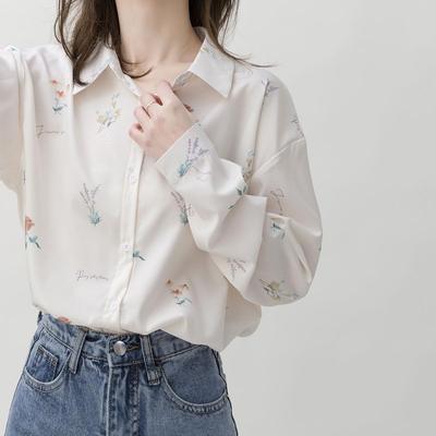 2024 Spring Korean Chic Chiffon Long Sleeve Shirt for Women