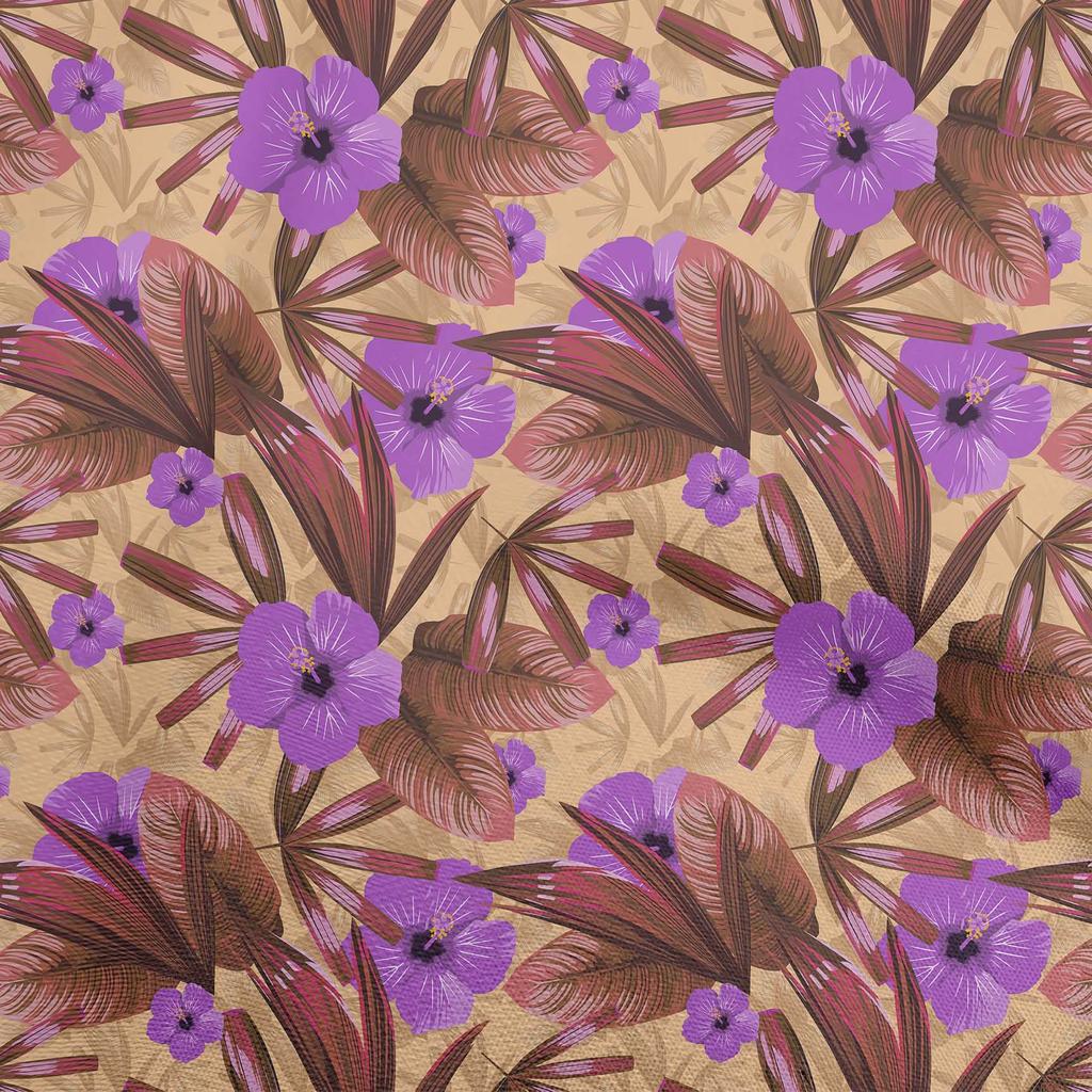 oneOone Cotton Flex Dark Blue Fabric Tropical Floral Dress Material Fabric Print Fabric By The Yard 40 Inch