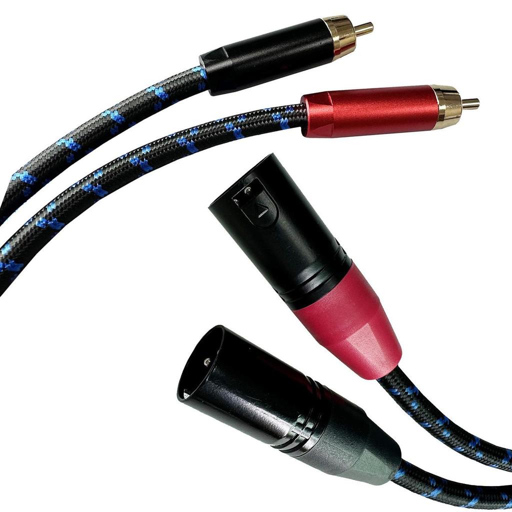 Gold-Plated Double Lotus RCA to Dual XLR Audio Cable Adapter