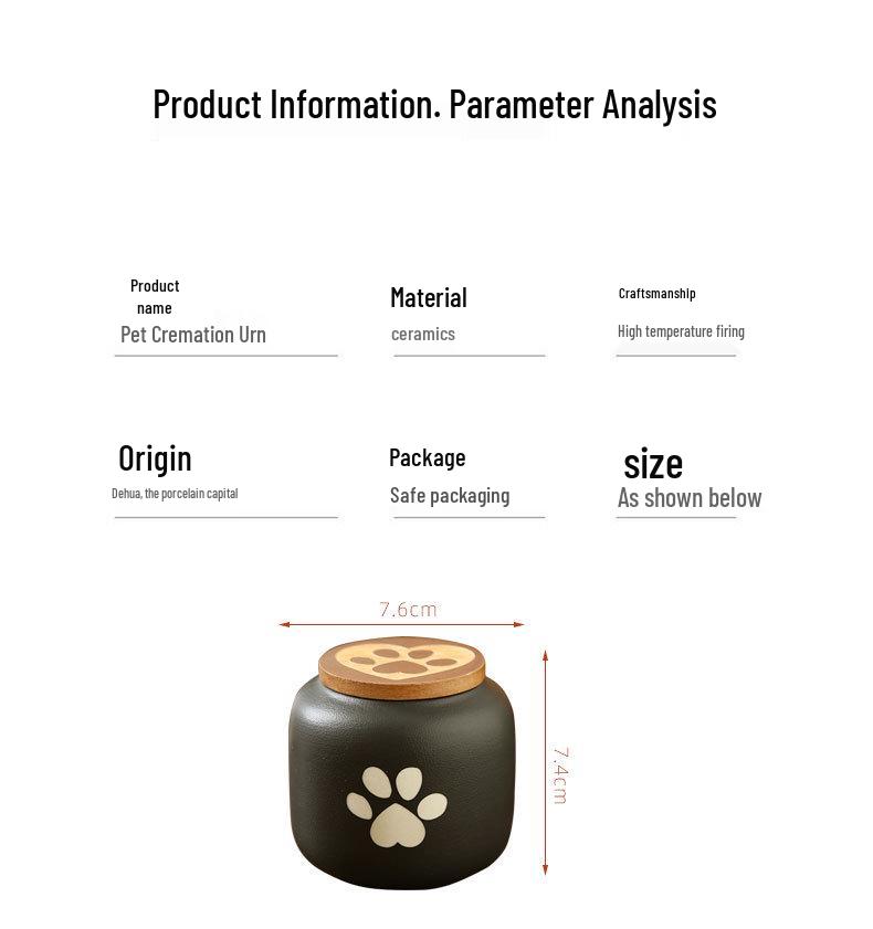 Customizable Ceramic Pet Urn: Sealed Storage Jar for Cats & Dogs