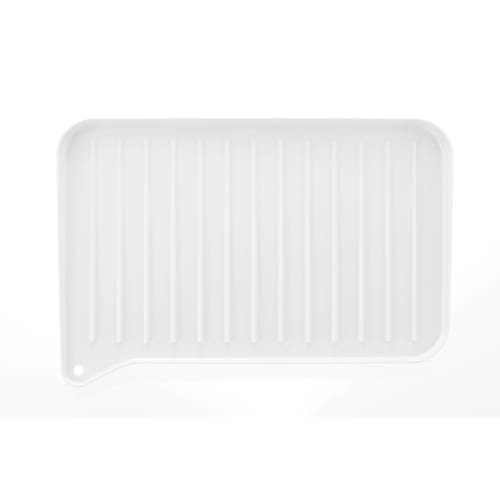 Richell Silicone Draining Tray, White, Shelly, 41 x 36.3 x 5.1 cm, Drainage Tray with Stop Valve, Large, Reversible, Antibacterial