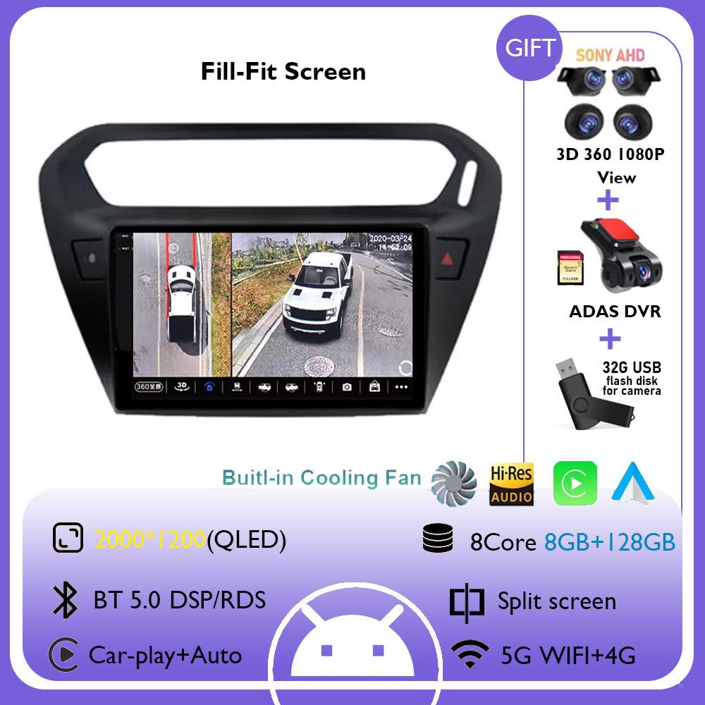 Android 14 For Peugeot 301 per Citroen C-Elysee 2012 - 2016 Car Multimedia Player Car GPS Navigation Touch Screen No 2din