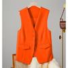 Gilet da Donna Senza Maniche Giacca Gilet Scollo a V Monopetto Top Capispalla Primavera Estate Femminile Ufficio Signora Cappotto Vintage
