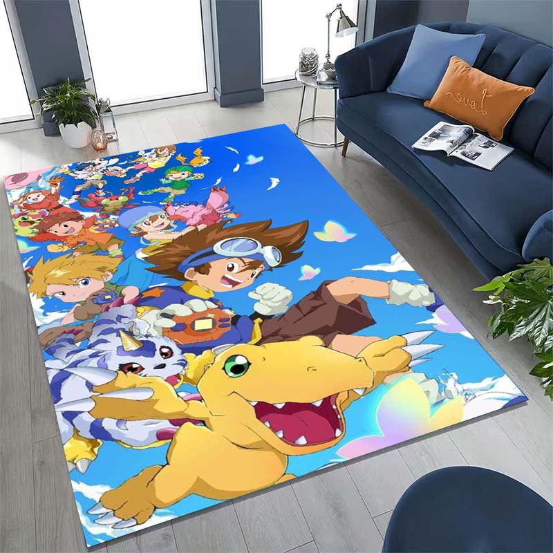 The New (Digimon) Rug Is Suitable for Home Décor in Game Rooms, Bedrooms, Living Rooms, Sofas, and Other Areas.