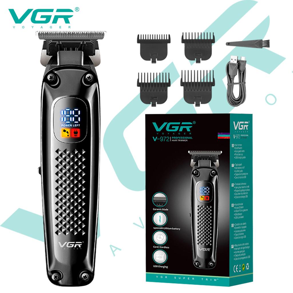 VGR V-972 Hair Trimmer Electric Beard Hair Clipper Barber Hair Cutter Machine Trimer Men's Hair Clipper Shape Carving with LED Digital Display Shaver
