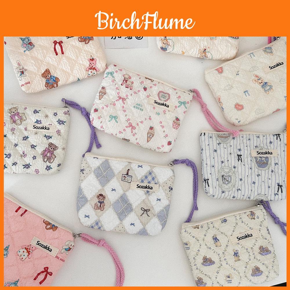 Cartoon Animal Cotton Travel Storage Bag With Embossed Design For Girls
