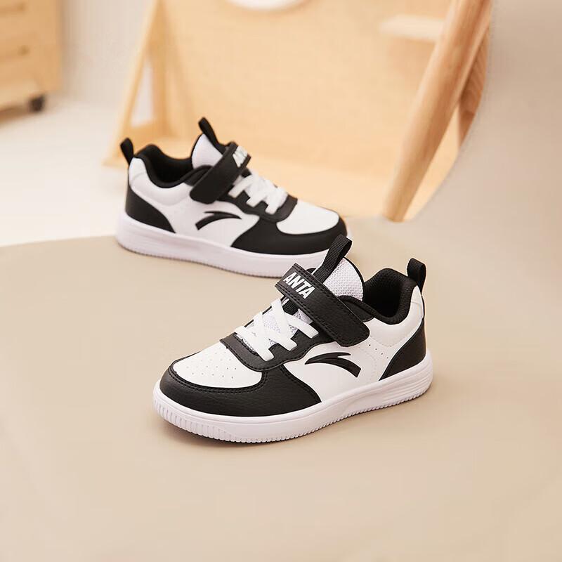 Anta Retro Casual Versatile Non-Slip Wear-Resistant Low-Top Kids Skate Shoes Kids Sneakers Black White A332419910H-2