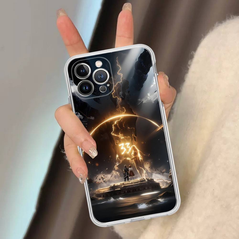 Clair Obscur Expedition 33 Game Transparent Phone Case For IPhone 16 15 14 13 12 11 Pro Max Plus Soft Cover