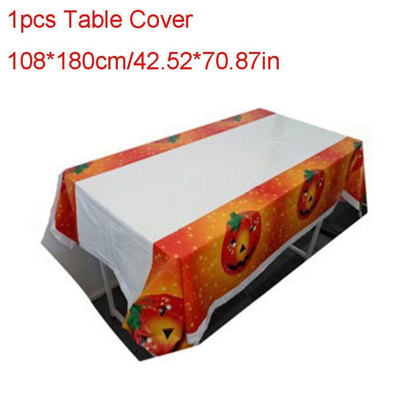 Halloween Party Decoration Supplies Including Pumpkin Tablecover And Straws**