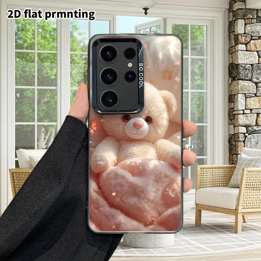 Phone Case: 2D Flat Samsung Galaxy A34 A35 M05 M06 S20 S22 S21 FE Plus 5G Protective Case, Couple Style, Light Beige Little Bear, Christmas and Hallow