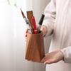 Large-Capacity Walnut Wood Pen Holder Desktop Organizer Minimalist Office Stationery Storage Box for Pens Pencils And Markers