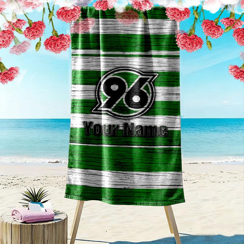 Hannover 96 Custom Name Print Beach Towel, Large Soft Quick Dry Towel for Beach Camping Swimming