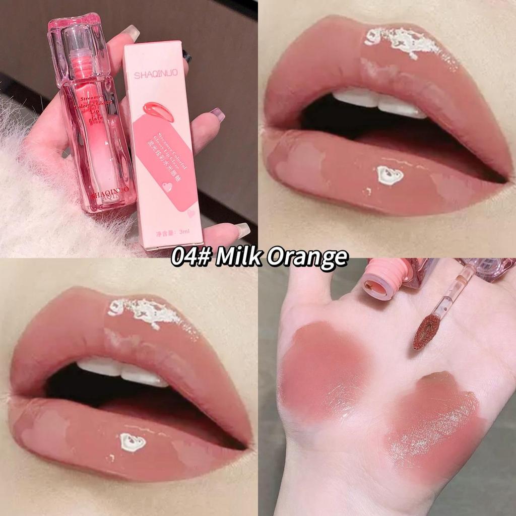 SHAQINUO High Shine Glossy Lip Glaze Plumping Mirror-like Finish Lip Gloss Non-Drying For Different Occasion