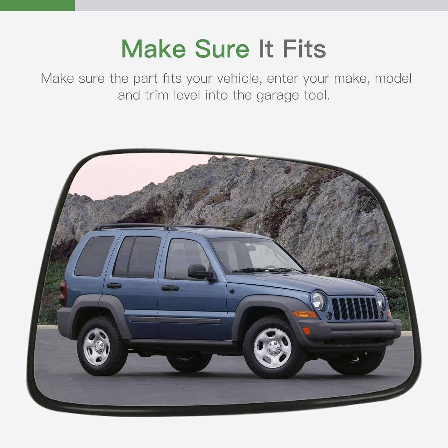 SCITOO Side View Mirror Glass Passenger Right Side Fit For 2002-2007 For JEEP LIBERTY W/O HEATED Chrome Convex Replacement Exterior Mirror Glass