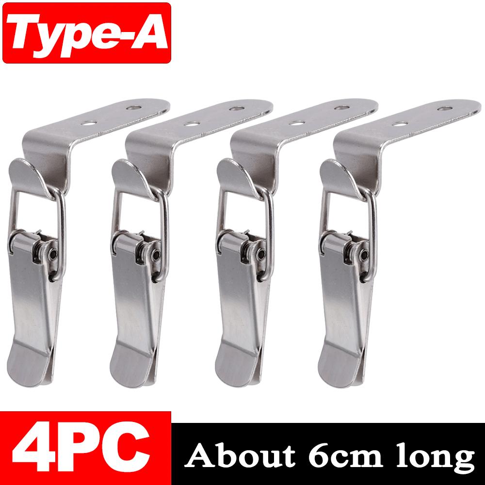 1/12Pcs 90 Degree Duck-mouth Buckle Hook Lock Silver Metal Spring Hasp Latch Catch Clamps Wooden Box Loaded Draw Clasp Hardware