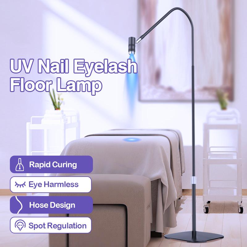 UV Eyelash Lamp Curing Nail Beauty Eyelash UV Eyelash Extension Glue Curing Lamp Adjustable Power Flexible Gooseneck Foot Switch