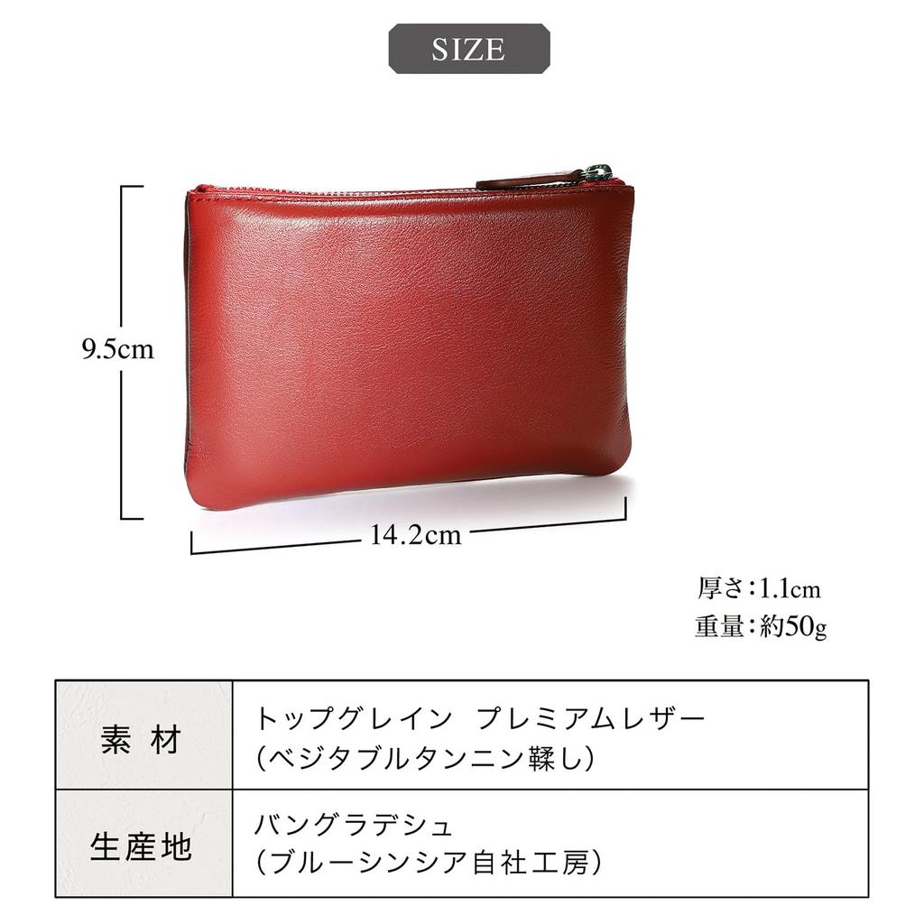 BLUE SINCERE Genuine for Men and Slim and Makeup Cosmetic Mini Gadget Travel Pouch Bag Spee PB3 (Blue Sincere) Pouch, Mini, Slim, Leather, Women,