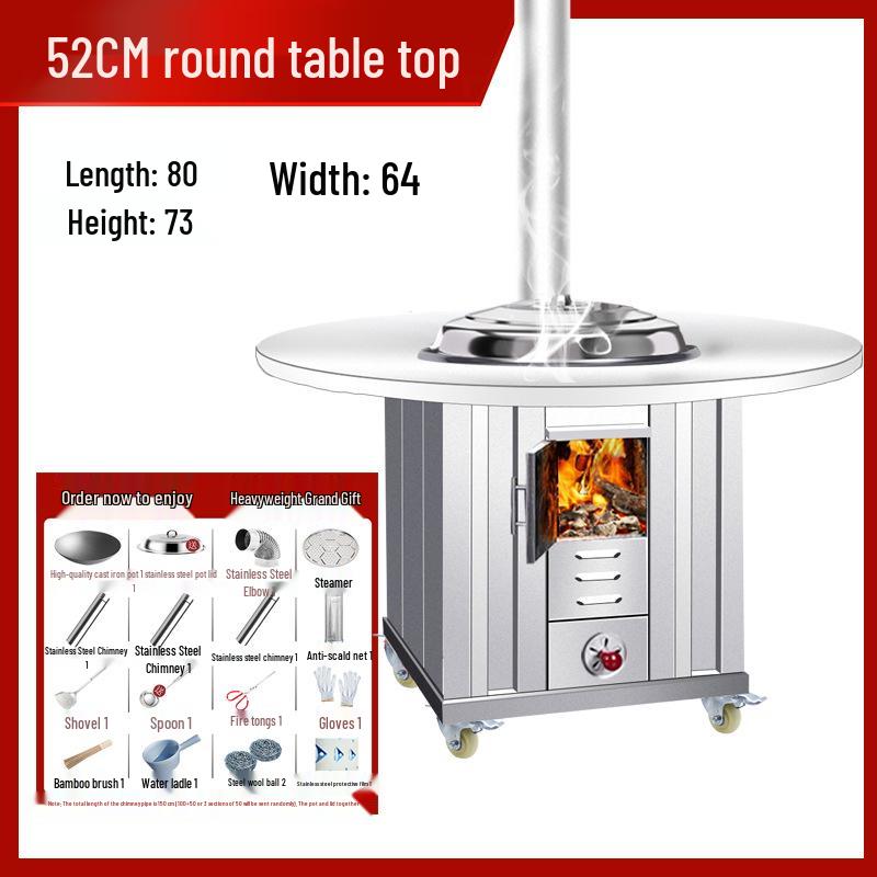 Portable Stainless Steel Wood Stove for Outdoor Cooking