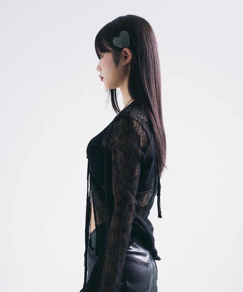 Sentiments No.439 [Black] Heart Shield Hair Pin