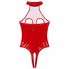 Women Sexy Lingerie Bikini Teddy Crotchless Leotard PVC Leather Bodysuit Clubwear Nightclub Costume
