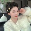 5pcs Hairstyle Tools Golden Flower Hair Forks Retro Wave Zinc Zinc Alloy Barrettes Pearl Side Clips  Daily