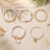 Stackable Starfish Shell Elastic Bracelet Set for Women Dainty Imitation Pearl Beaded Bracelet Vacation Party Jewelry Gift