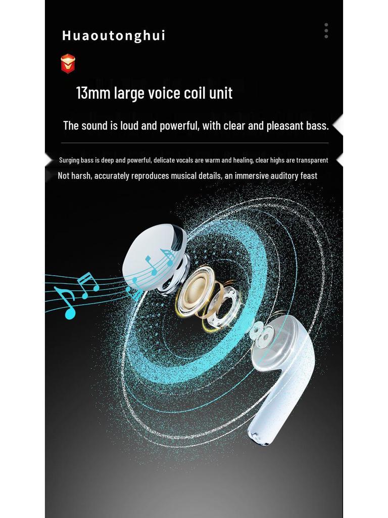 T13 Bluetooth Translation Earphones: AI Wireless In-Ear, Noise Reduction, Smart Color Screen, Long Battery Life.