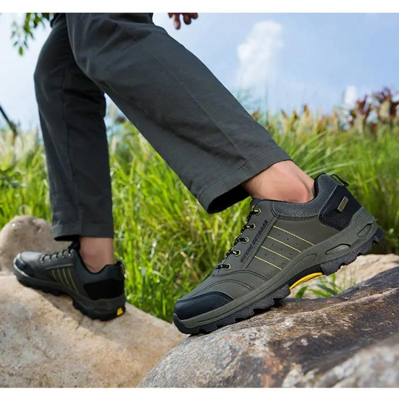 Herren Wanderschuhe Groß Rutschfest Outdoor Niedrig geschnitten Bequem Mode Freizeit Sneaker Schuhe Schnürung