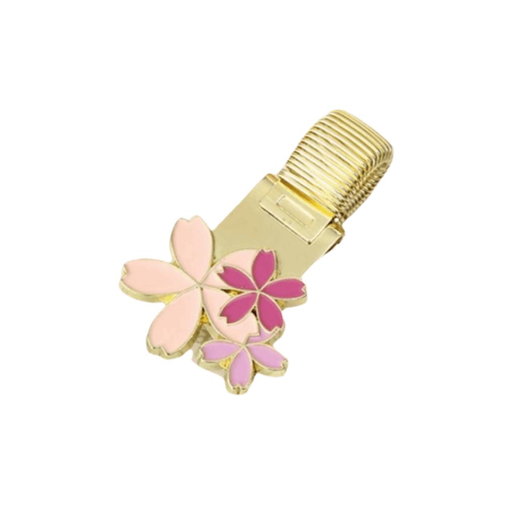 

Retro Metal Pen Holder Metal Paper Fix Clips Portable Notebook Clip School Cherry Blossoms B