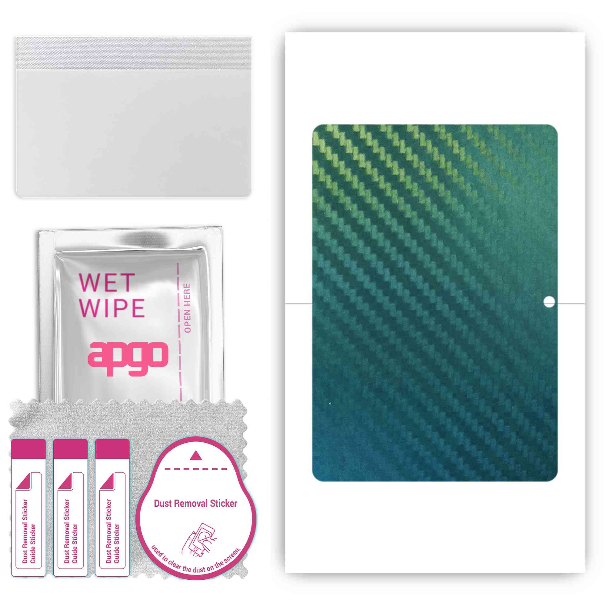 

apgo Protective Skin Sticker for the back compatible with Teclast 98 Octa Core 98, Wrap Film, Foil, Vinyl - Pattern Carbon Chameleon CAKA1