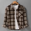 Autumn 2023 Men's Retro Plaid Long Sleeve Shirt - Loose and Comfortable