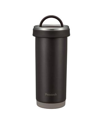 Peacock Thermos Industry Peacock Water Bottle 400ml Thermal Insulation Mug Bottle Thermos Brown (The-peacock) AKS-R40-TD