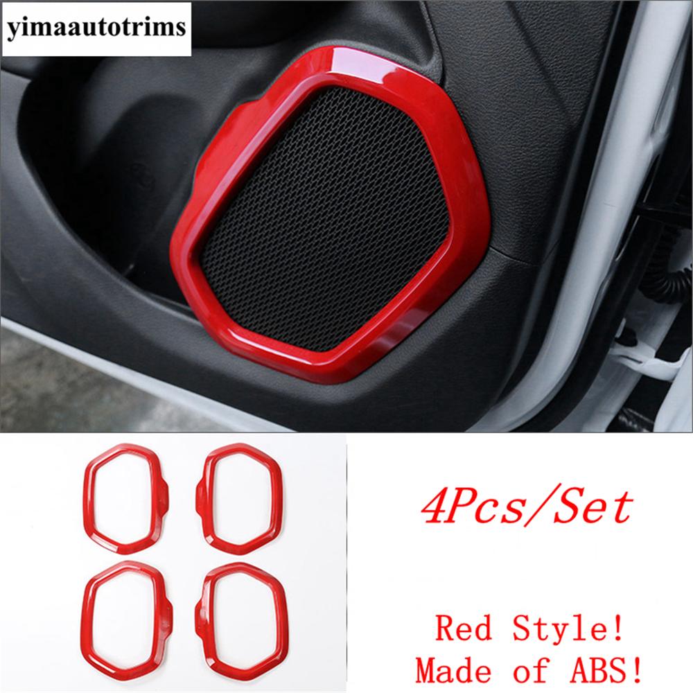 

Car Inner Door Speaker Audio Sound Horn Frame Decoration Sequ Cover Trim For Jeep Renegade 2015 - Accessories Interior красный