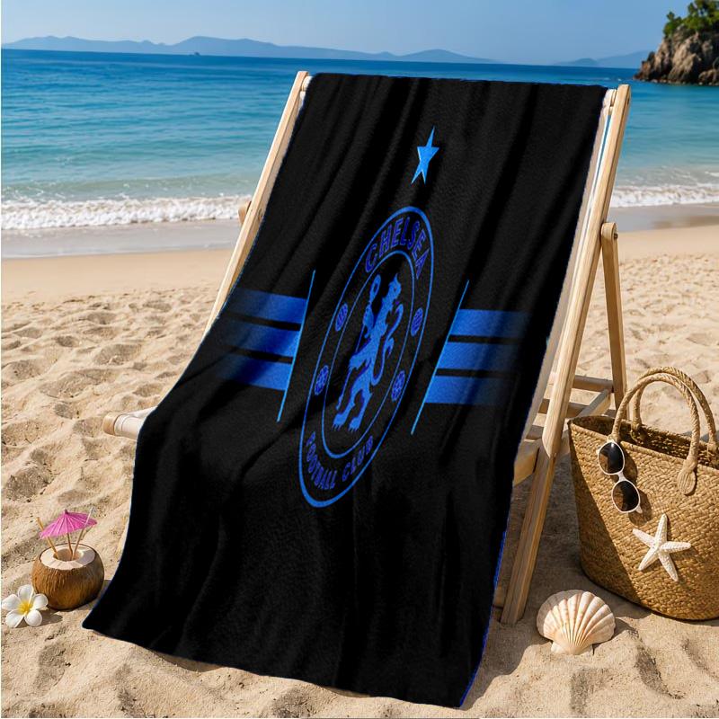 Chelsea Football Club Crest Beach Towel Microfiber Beach Towel, Lightweight and Quick-Dry, for Summer Travel, Swimming Pool Fan Birthday Gift