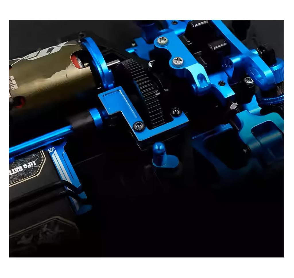 SHEAWA Aluminium Hauptwellenlagerhalter-Set für Tamiya RC-Auto Schweres Zubehör 1/10 TT-02, Duty, Leichtgewicht, Teile, (blau)