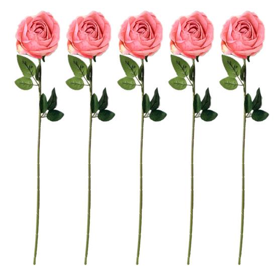 Artificial Roses Long-lasting Faux Silk Flowers Realistic Fake Roses with Flexible Stems for Vase Flower Arrangements Home Wedding Decor
