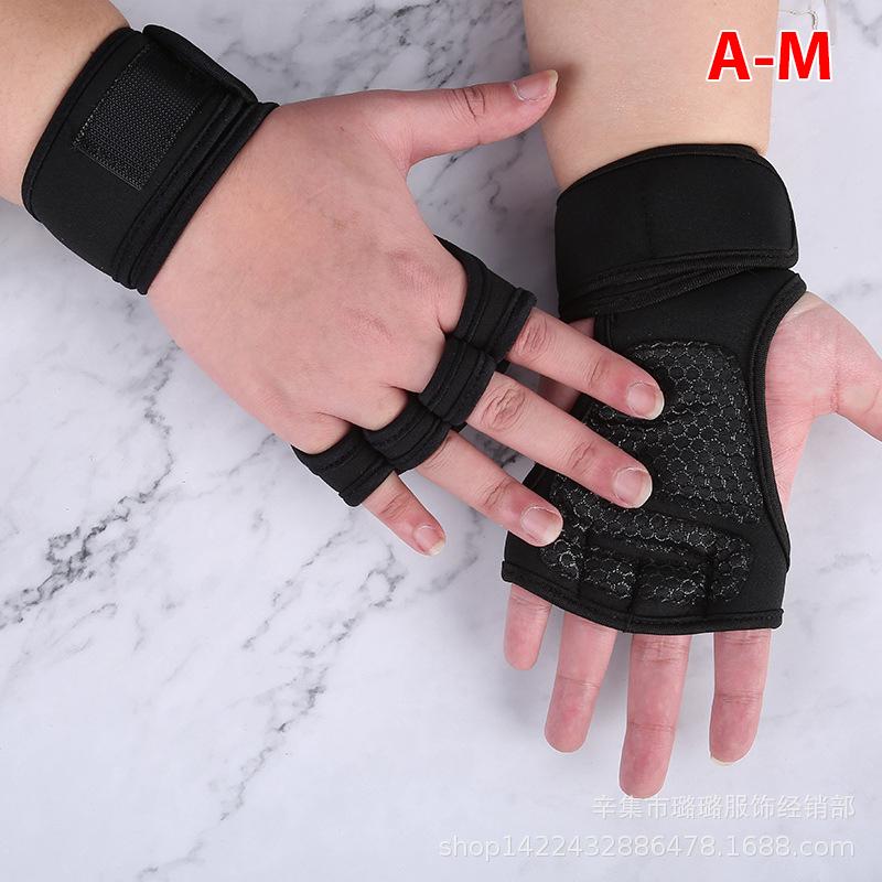 

Тяжелоатлетические перчатки для тренировок в тренажерном зале, перчатки для фитнеса, мужские перчатки для кроссфита, бодибилдинга A-M чёрный