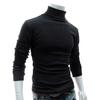 Høst Menn Ensfarget Rullekrave Langermet Genser Slim Strikket Pullover Topp